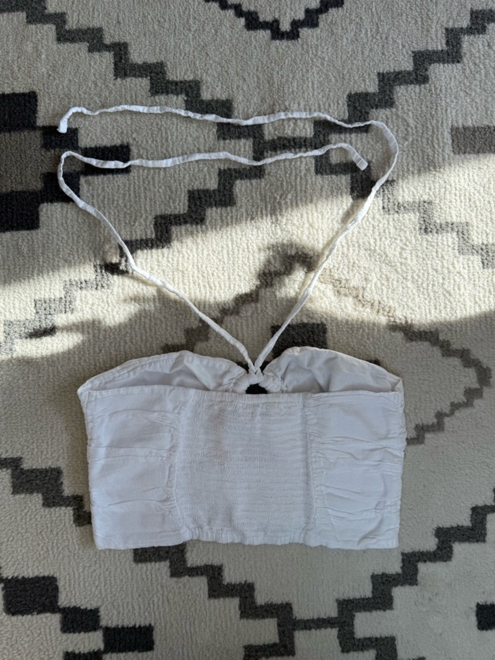 White Halter Smocked Tube Top - Brand Unknown